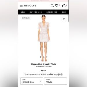 Bronx & Banco Megan Mini Dress in White! Size S! Worn for bridal shower once!